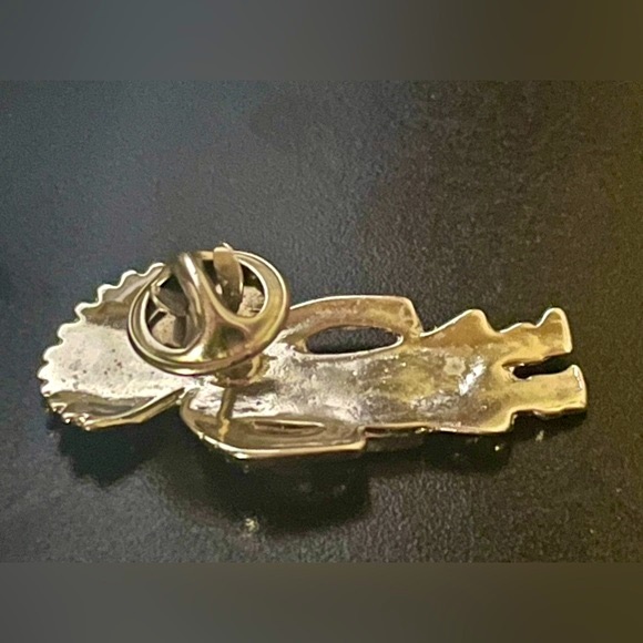 Vintage Kachina Silver and Turquoise Lapel Pin - Picture 5 of 7